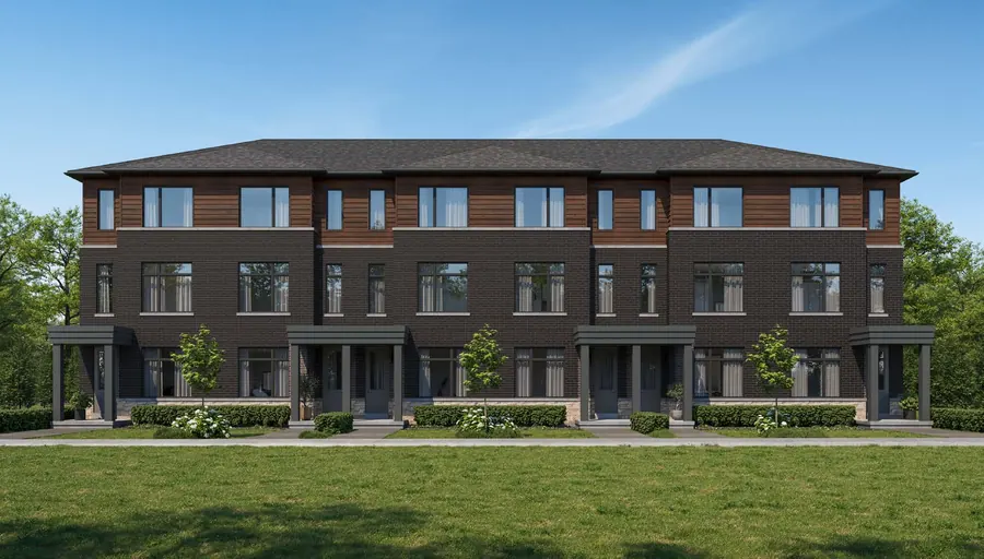 Charlotte dual front townhome at Cornerstone Brampton, Elevation D, artist's concept