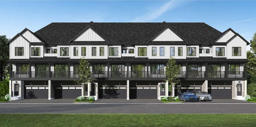 Liam double car garage townhome at Cornerstone Brampton, Elevation C, artist's concept